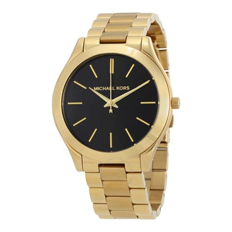 michael kors slim runway gold tone watch|Michael Kors black runway watch.